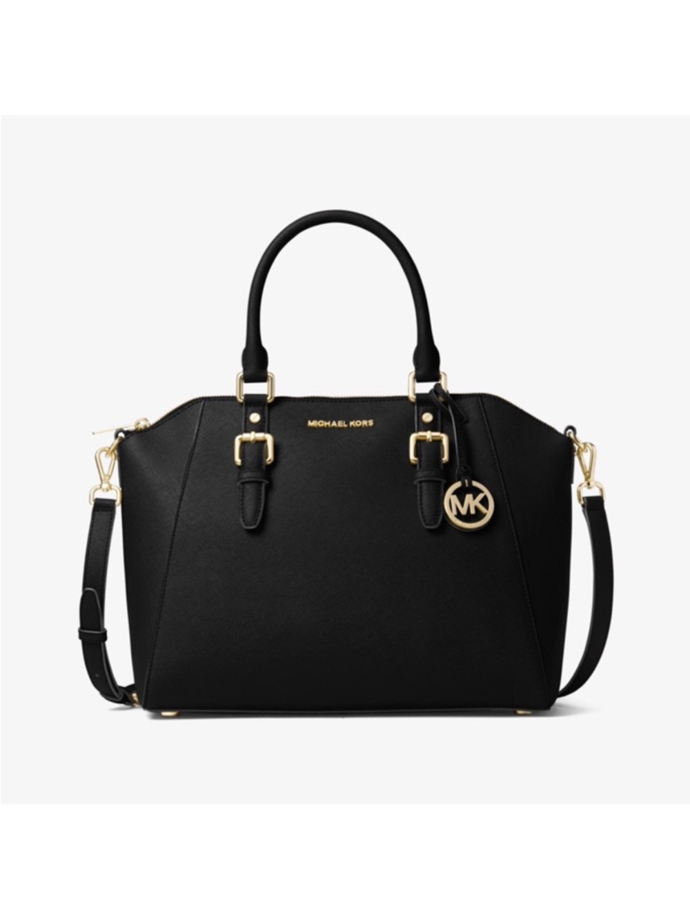 NWT! Michael Kors LARGE Ciara Satchel Black Leather